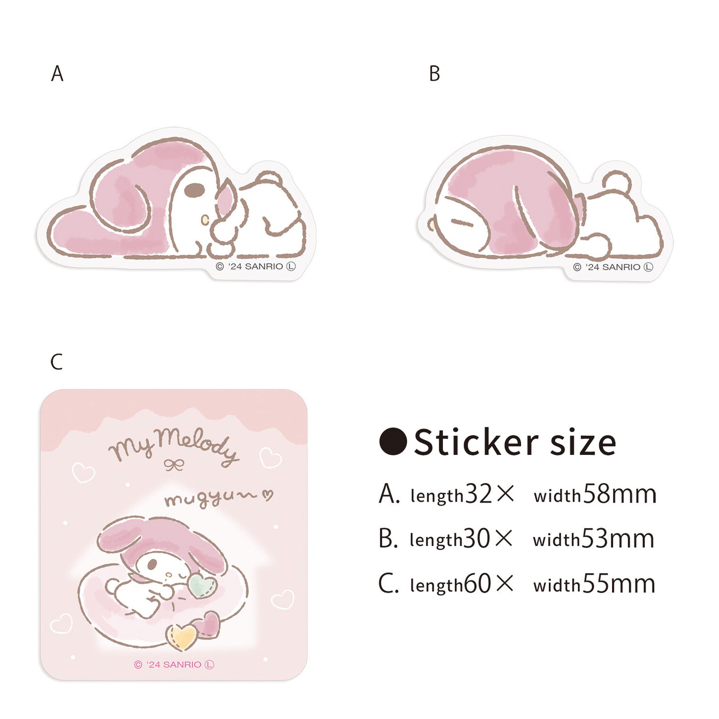Sanrio 2024 Limited Sticker Set Dararin Life Decorative Stickers Cute New Life Series Kuromi, etc.