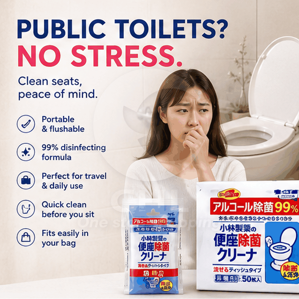 Kobayashi Hygienic Heated Toilet Seat Cleaner - 50 Pack