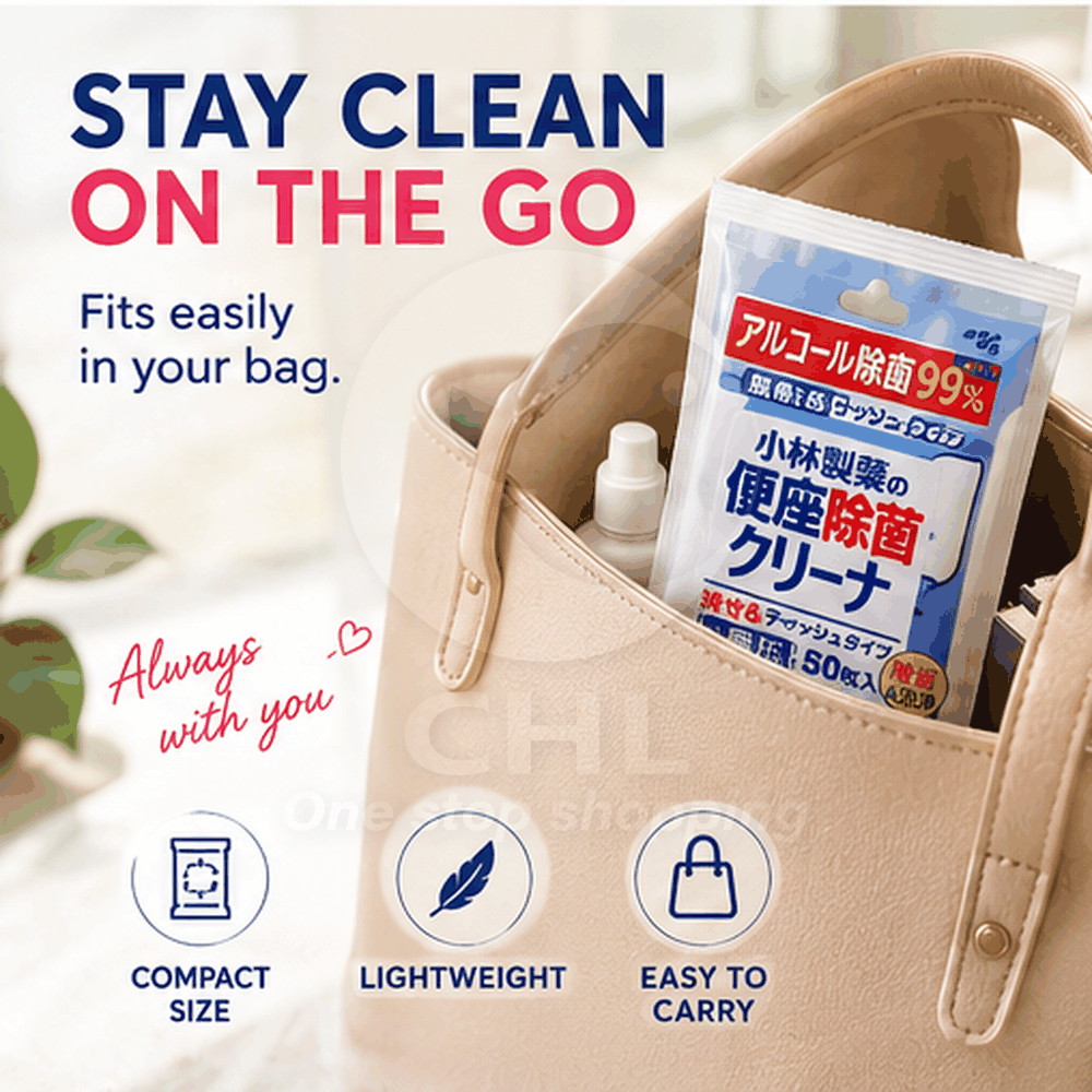 Kobayashi Hygienic Heated Toilet Seat Cleaner - 50 Pack