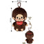 Monchhichi backpack, super soft to the touch, plush texture, character shape, fluffy, cute, light and easy to store, the best choice for gifts