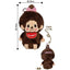 Monchhichi backpack, super soft to the touch, plush texture, character shape, fluffy, cute, light and easy to store, the best choice for gifts