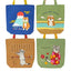 MINTinn Zippered Canvas Tote Bag (Shiba, Cats, Mt. Fuji, Sushi & Onsen Designs)