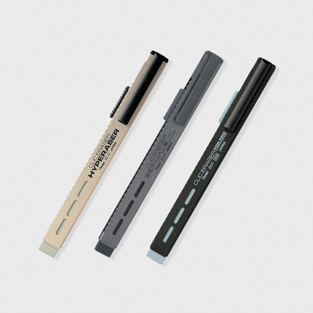 Pentel Professional Click Eraser Pen-Shaped Eraser with Clip