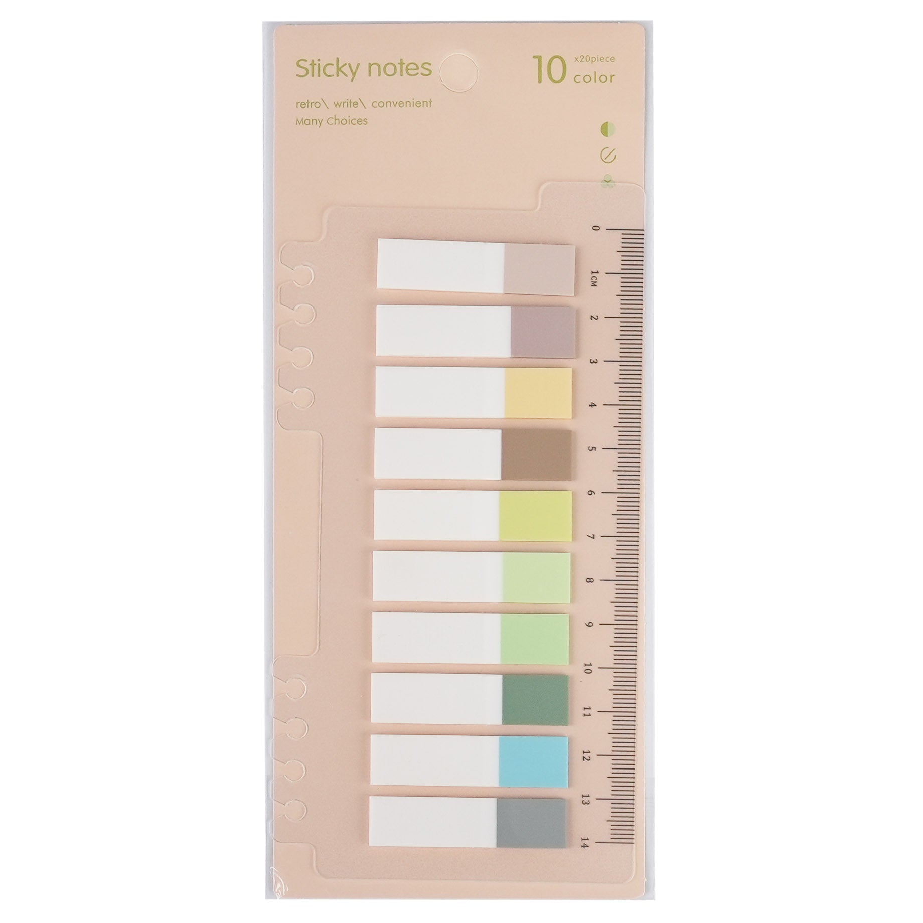 See Eslite Retro Color Index Stickers Notes 200 Sheets Ruler NP-000019 - CHL-STORE 