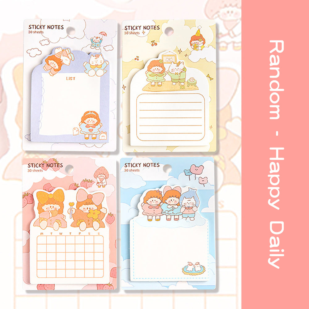 Playful Cartoon Sticky Notes: Fun & Efficient Office Stationery