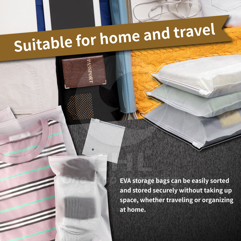 Durable Matte Finish Zipper Storage Bag - Waterproof & Translucent