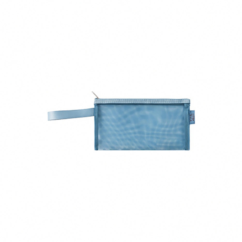 Muji-Style Morandi Mesh Transparent Pencil Case - Minimalist & Durable
