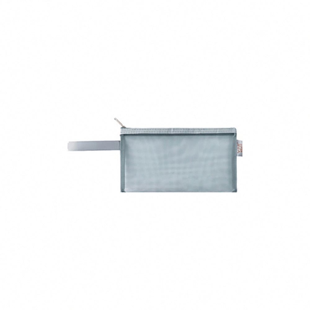 Muji-Style Morandi Mesh Transparent Pencil Case - Minimalist & Durable