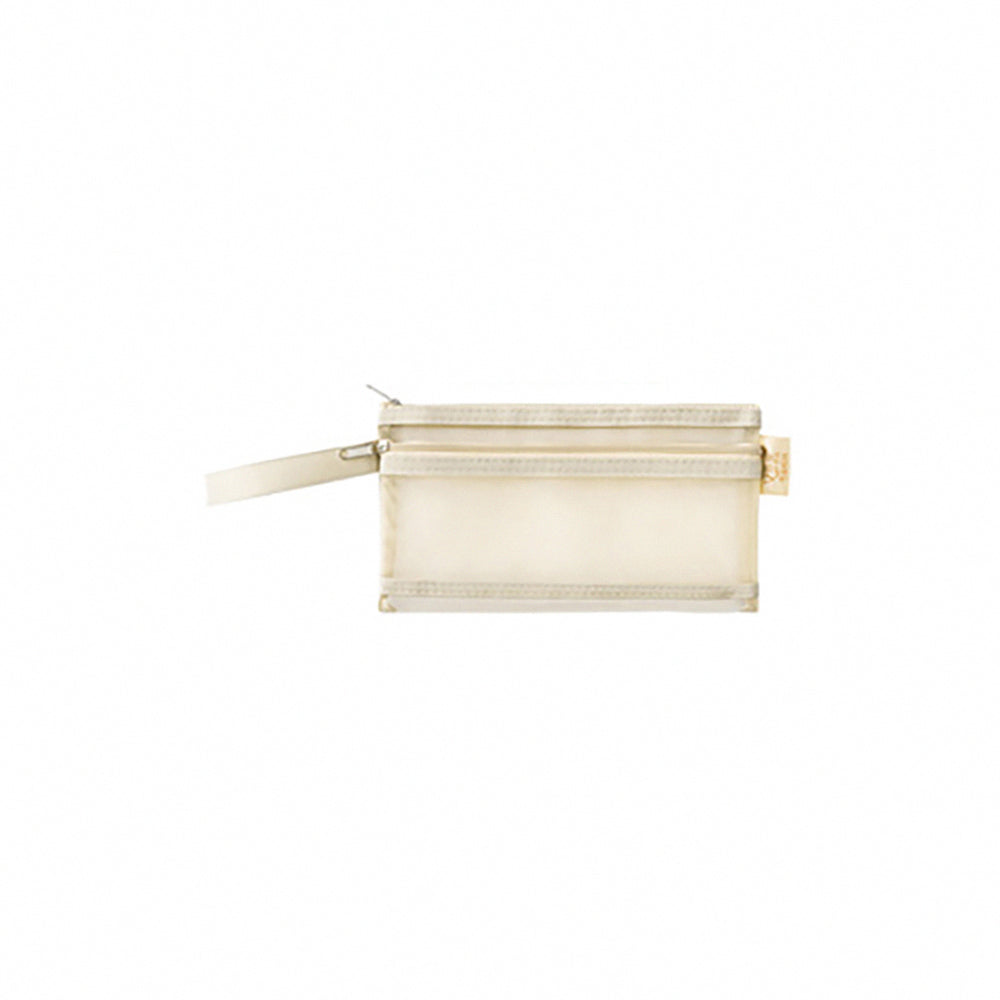 Muji-Style Morandi Mesh Transparent Pencil Case - Minimalist & Durable