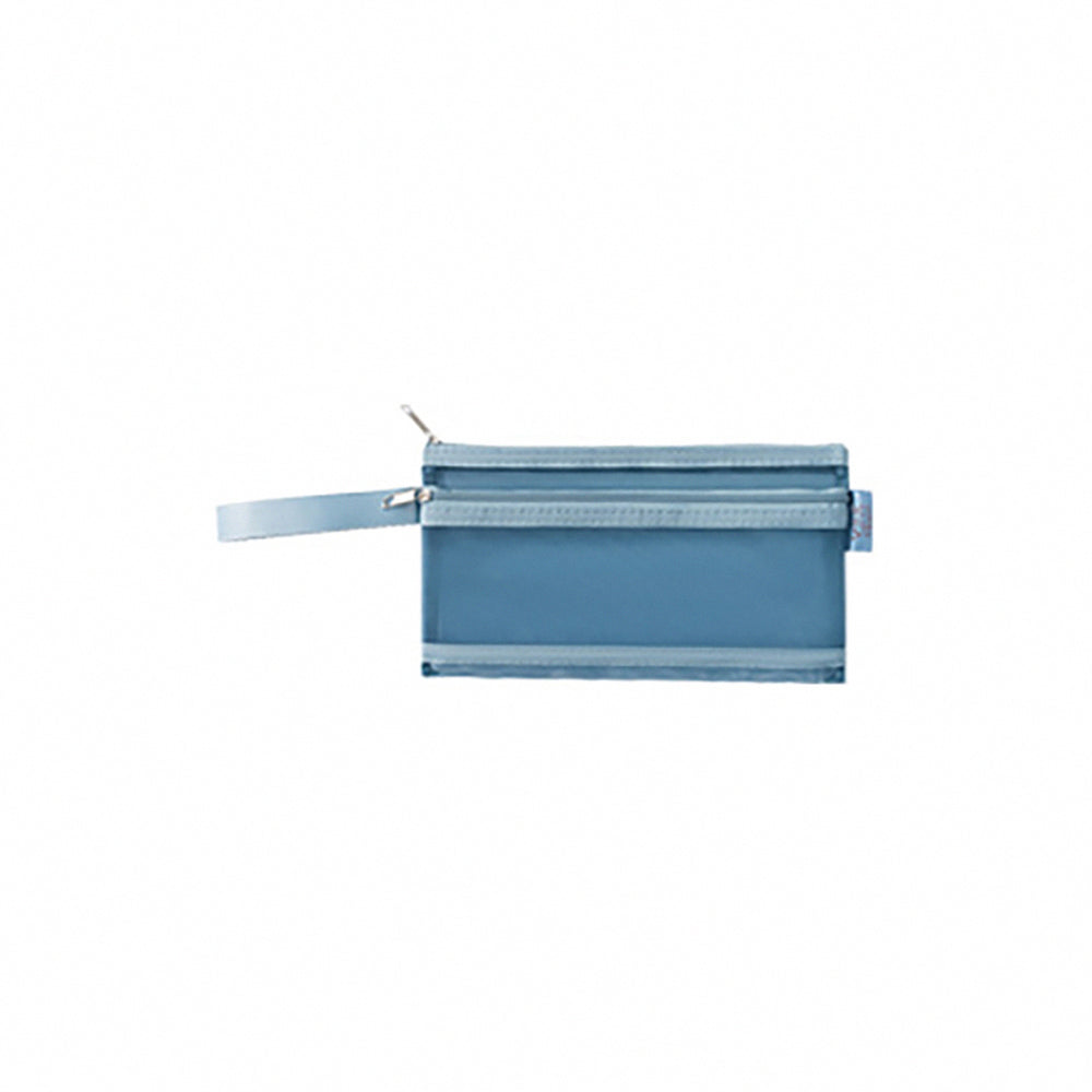 Muji-Style Morandi Mesh Transparent Pencil Case - Minimalist & Durable