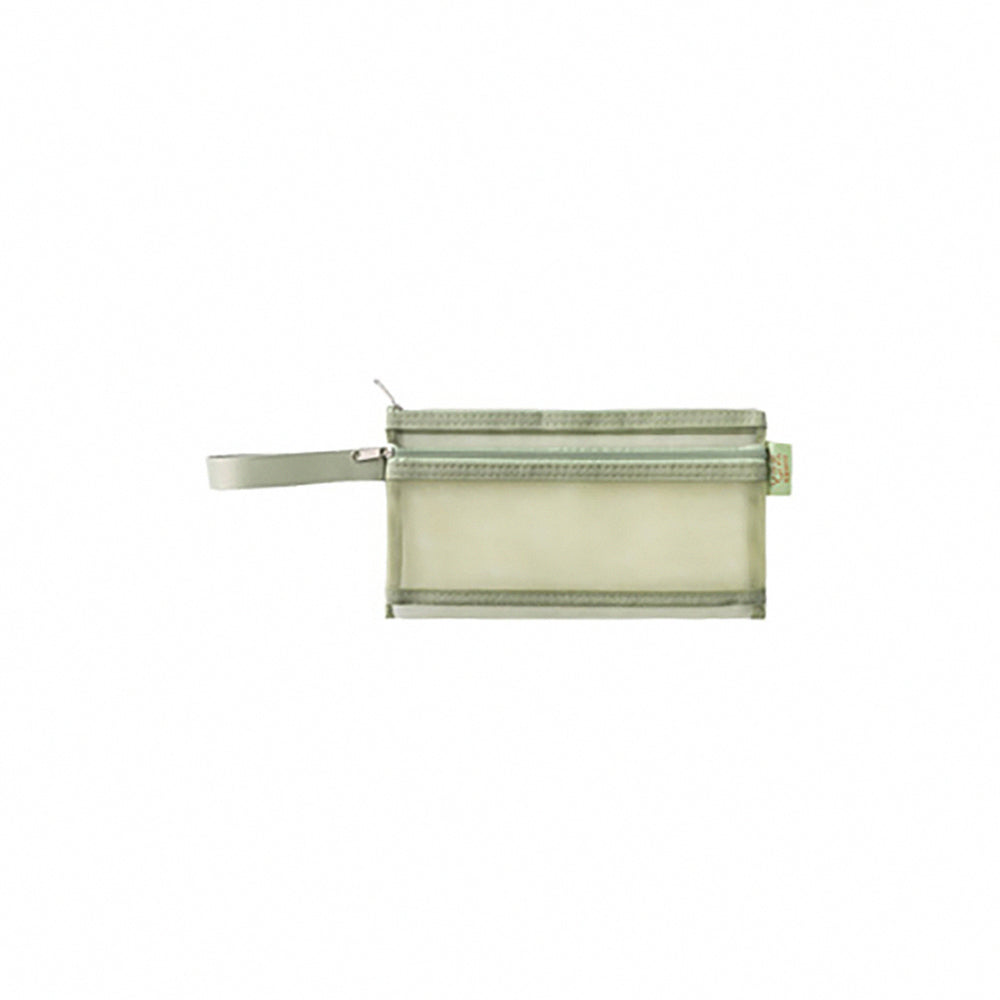 Muji-Style Morandi Mesh Transparent Pencil Case - Minimalist & Durable