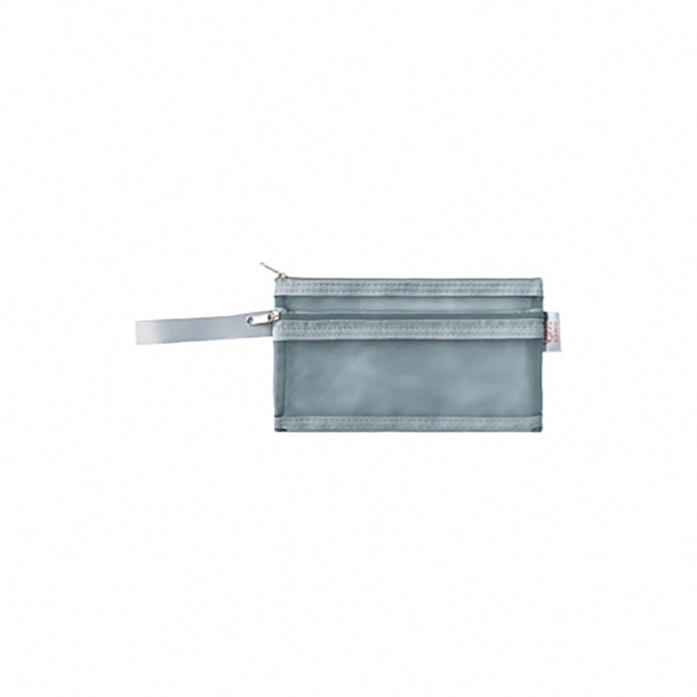 Muji-Style Morandi Mesh Transparent Pencil Case - Minimalist & Durable