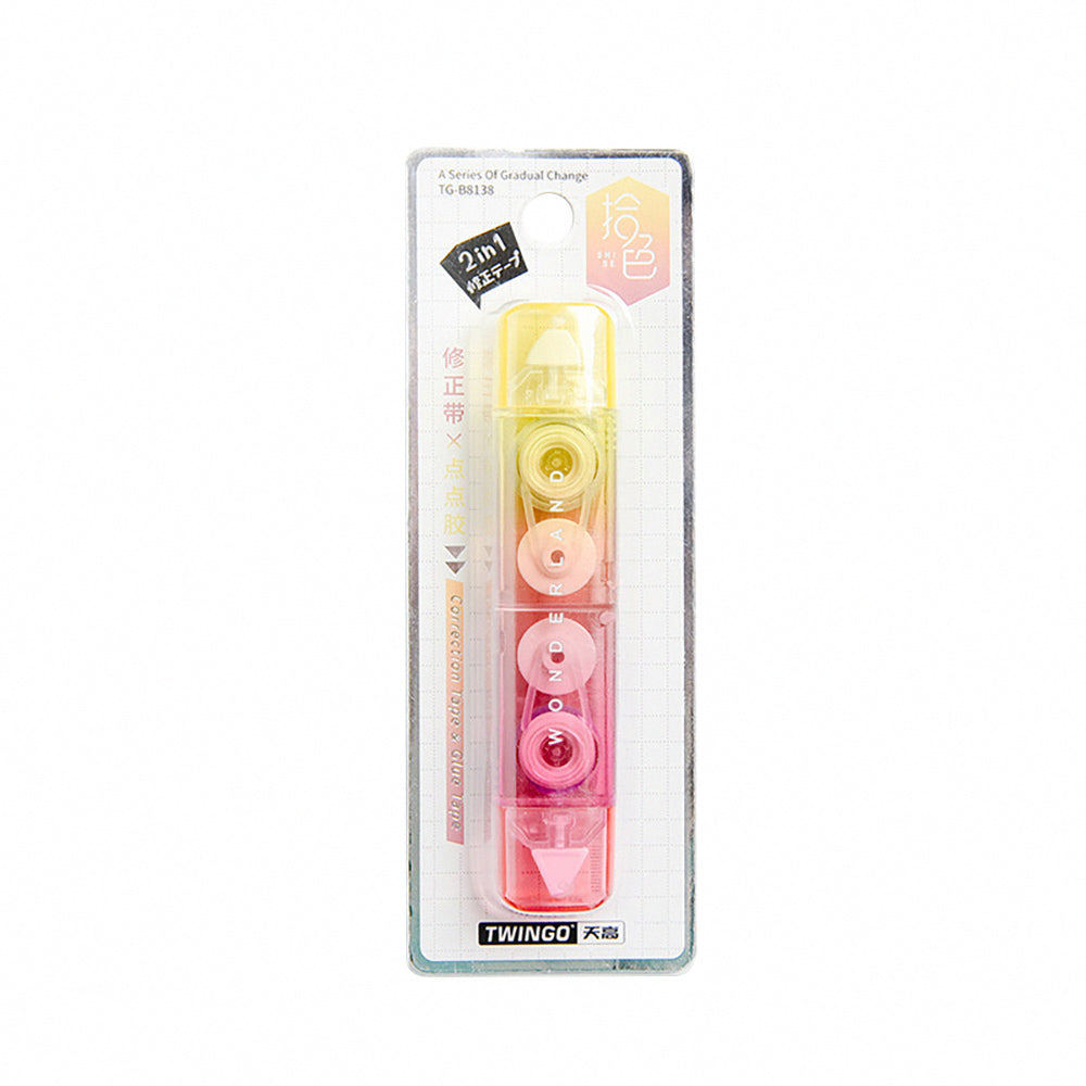 Dreamy Gradient 2-in-1 Correction & Adhesive Tape: Compact & Versatile