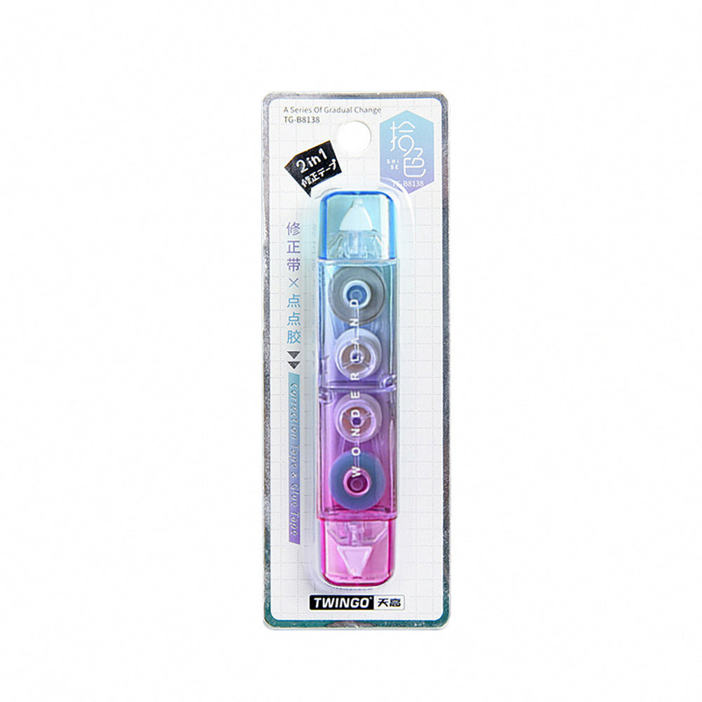 Dreamy Gradient 2-in-1 Correction & Adhesive Tape: Compact & Versatile