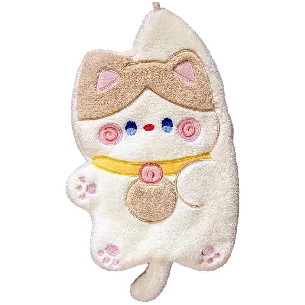 Lucky Cat Coral Velvet Super Absorbent Kitchen Towel