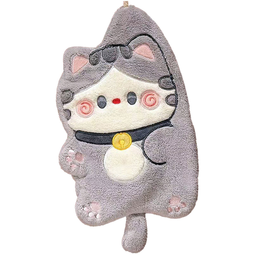 Lucky Cat Coral Velvet Super Absorbent Kitchen Towel