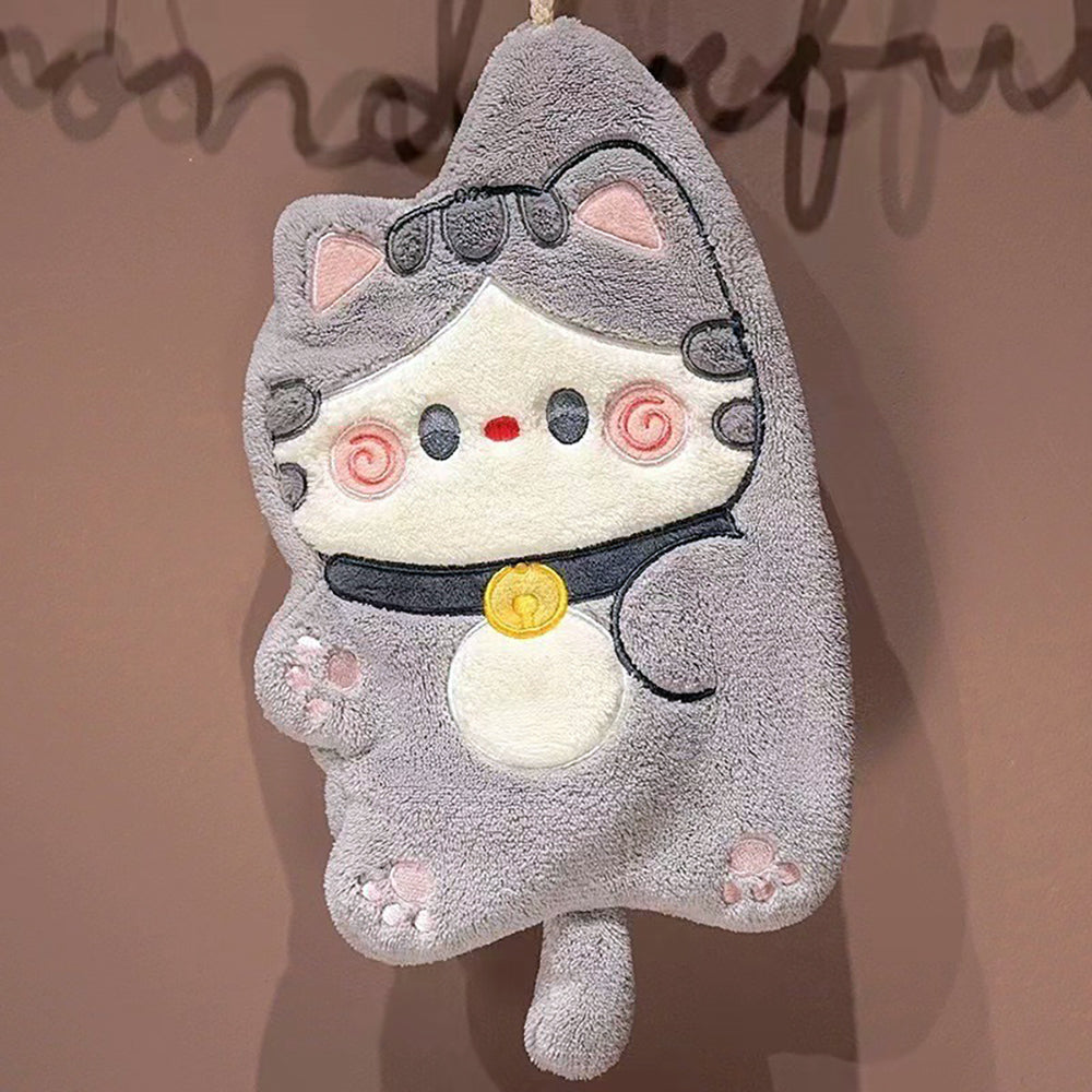 Lucky Cat Coral Velvet Super Absorbent Kitchen Towel