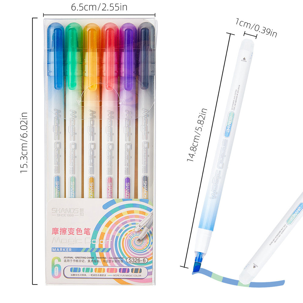 Erasable Macaron Magic Pens - 6 Vivid Colors for Creative Writing