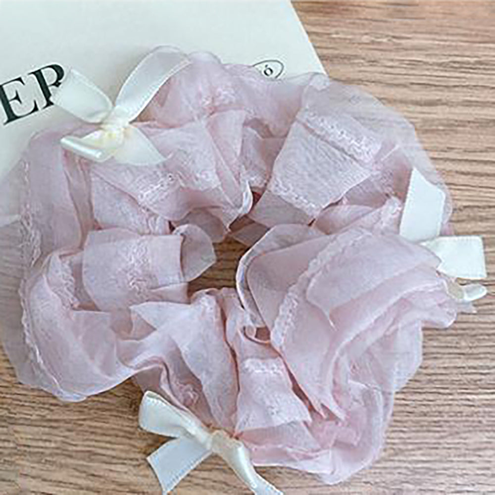 Korean Chic Floral Lace Elastic Hair Tie – Elegant Hair Accessory