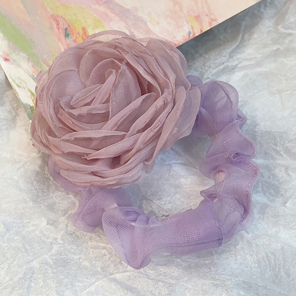 Korean Chic Floral Lace Elastic Hair Tie – Elegant Hair Accessory