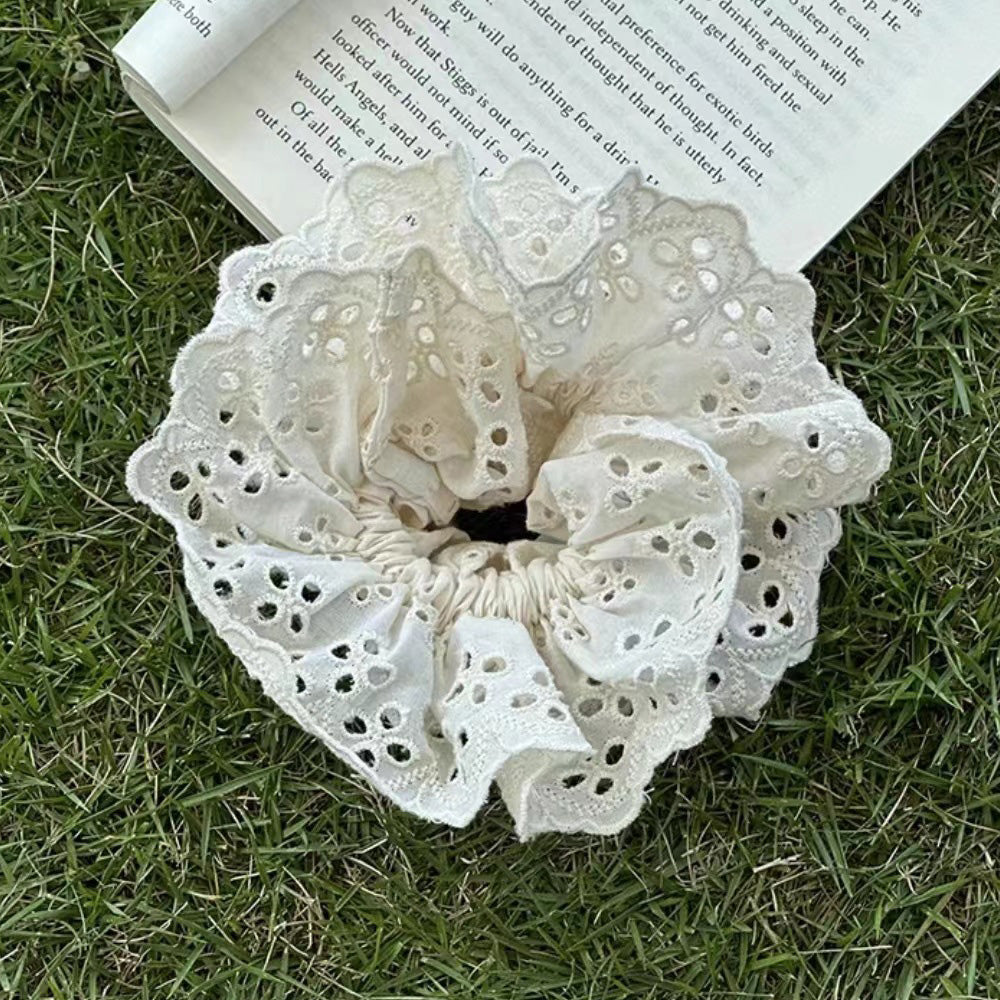 Korean Chic Floral Lace Elastic Hair Tie – Elegant Hair Accessory