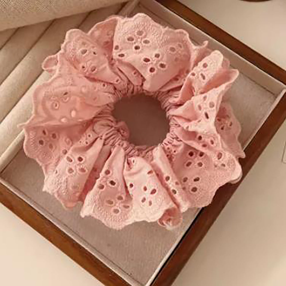 Korean Chic Floral Lace Elastic Hair Tie – Elegant Hair Accessory