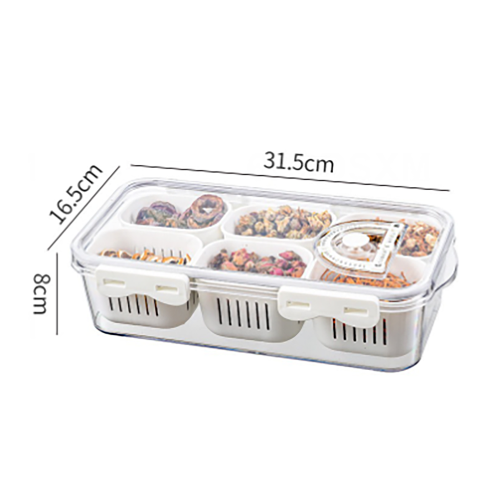 6-Compartment Airtight Food Storage Container