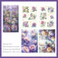 Rose blossoms handbook material stickers embossed gold foil waterproof decorative stickers material package