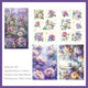 Rose blossoms handbook material stickers embossed gold foil waterproof decorative stickers material package