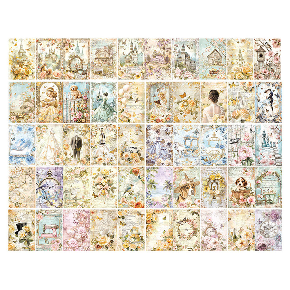 Notebook material paper Retro background decoration Floral style Landscape Soft and beautiful