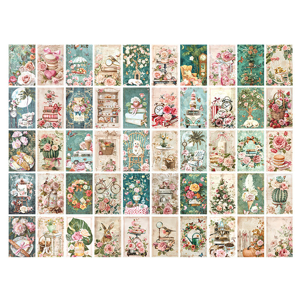 Notebook material paper Retro background decoration Floral style Landscape Soft and beautiful