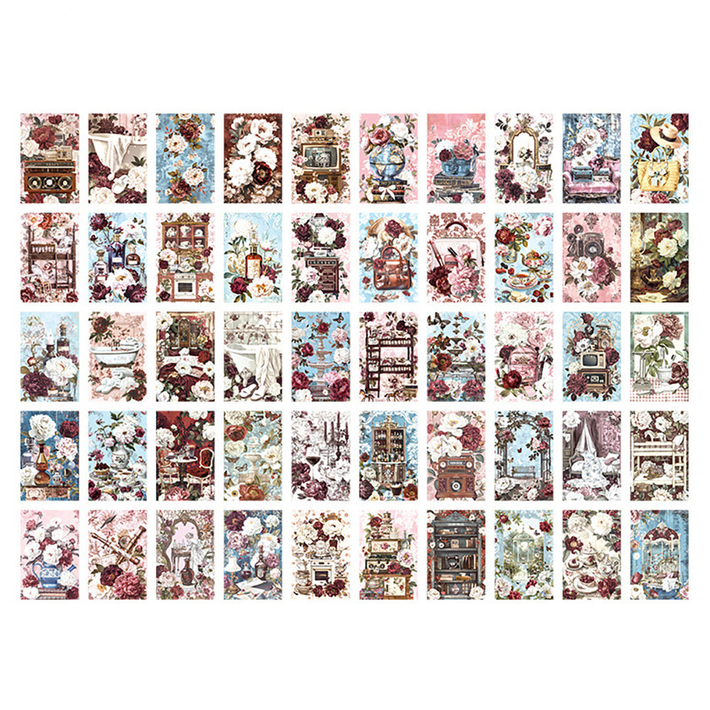 Notebook material paper Retro background decoration Floral style Landscape Soft and beautiful