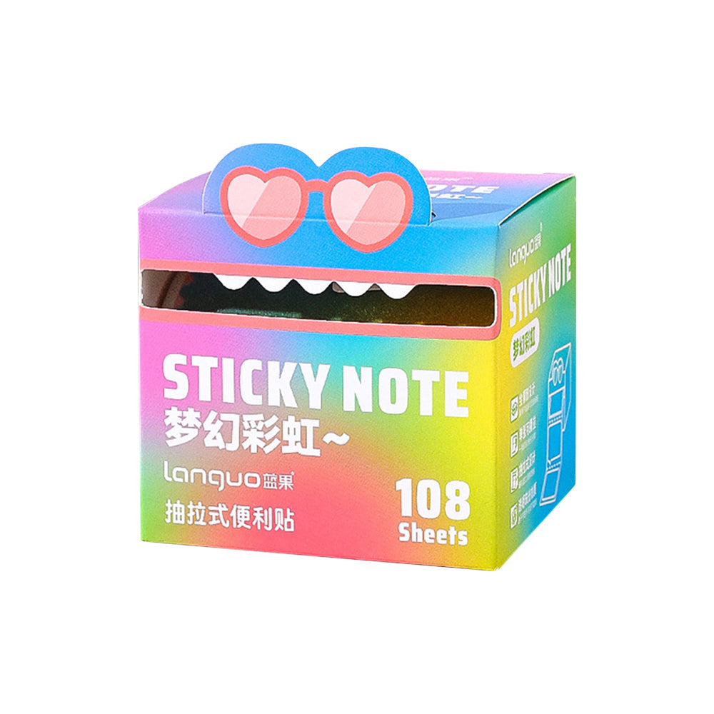 LANGUO Pearlescent Sticky Notes | 4 Gradient Color Rolls | Fully Adhesive, Reusable, No Residue