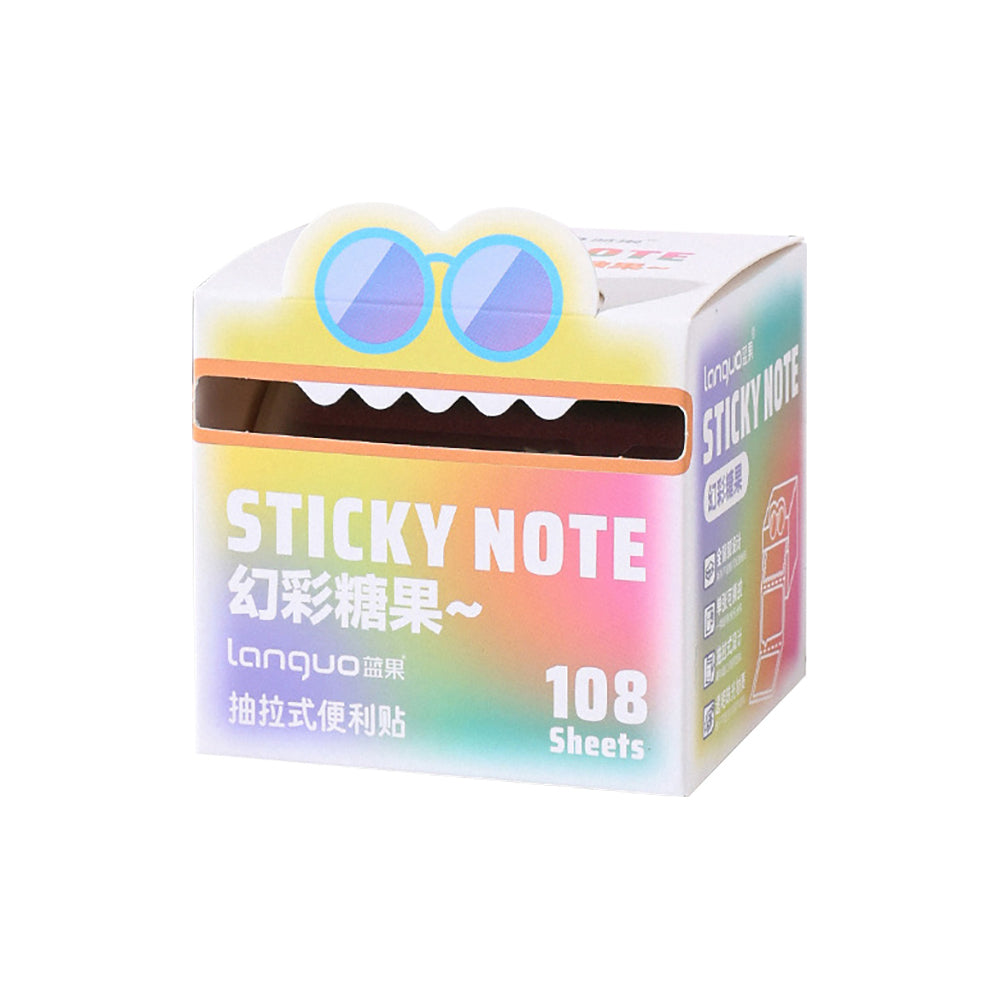 LANGUO Pearlescent Sticky Notes | 4 Gradient Color Rolls | Fully Adhesive, Reusable, No Residue