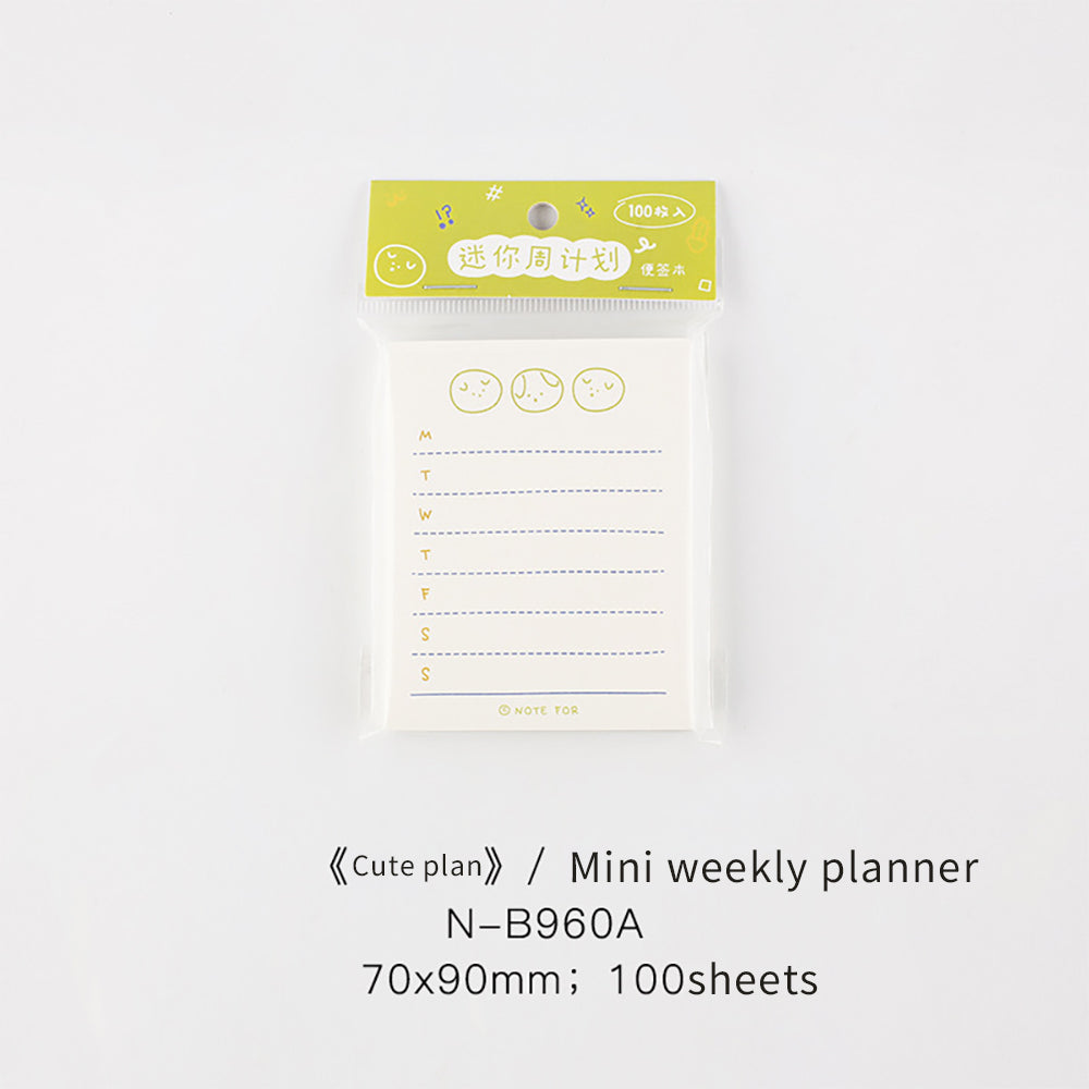 NOTE FOR note pad "Cute Plan" todo list plan check-in cute ins style handbook message pad note paper note pad to-do