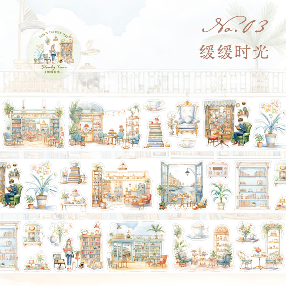 Twilight Fragments Die-Cut Washi Tape – Long Loop Decorative Tape for Journaling & DIY