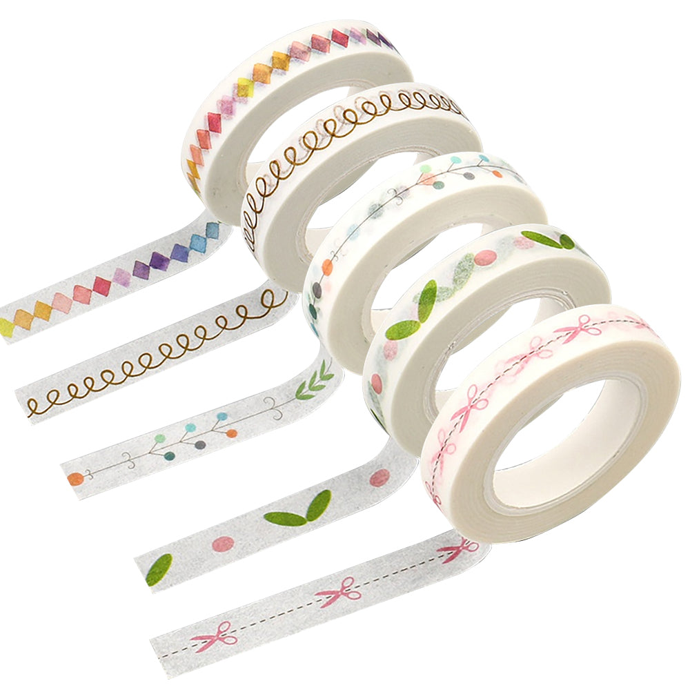 Washi tape, notebook accessories, card decoration, art stickers, rainbow grid, hand-painted circles, pink scissors