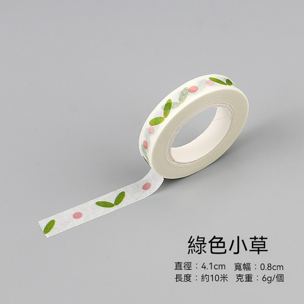 Washi tape, notebook accessories, card decoration, art stickers, rainbow grid, hand-painted circles, pink scissors