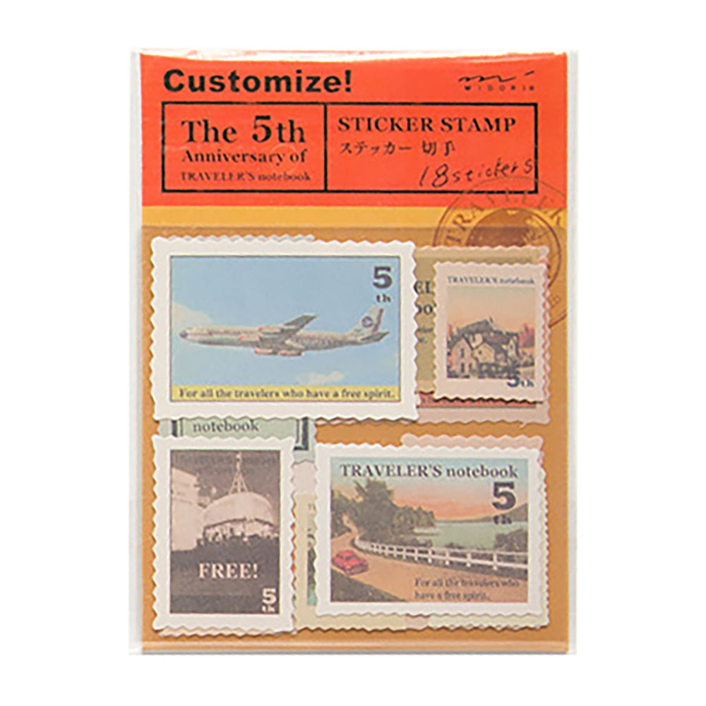 Vibrant Travel Notebook Sticker Set - Landmarks, Stamps & More