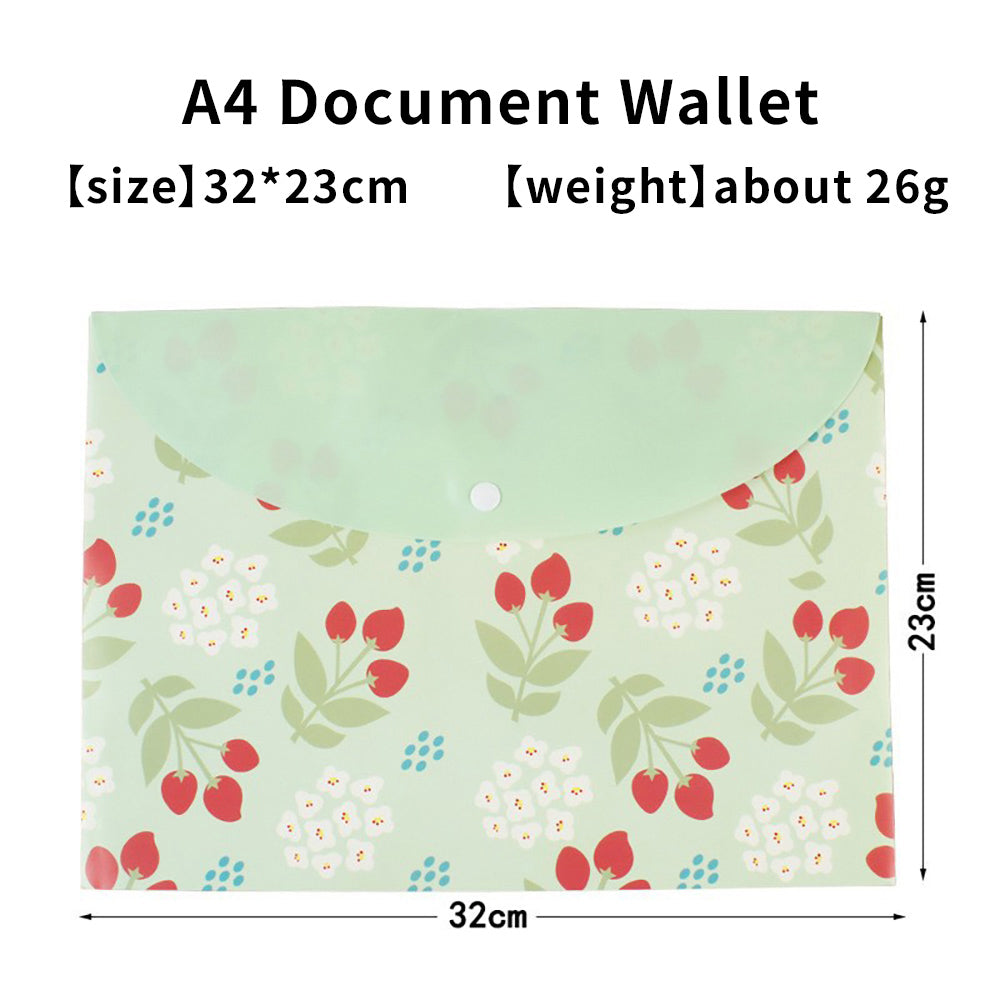 Korean Cute Cartoon & Floral A4 File Bag