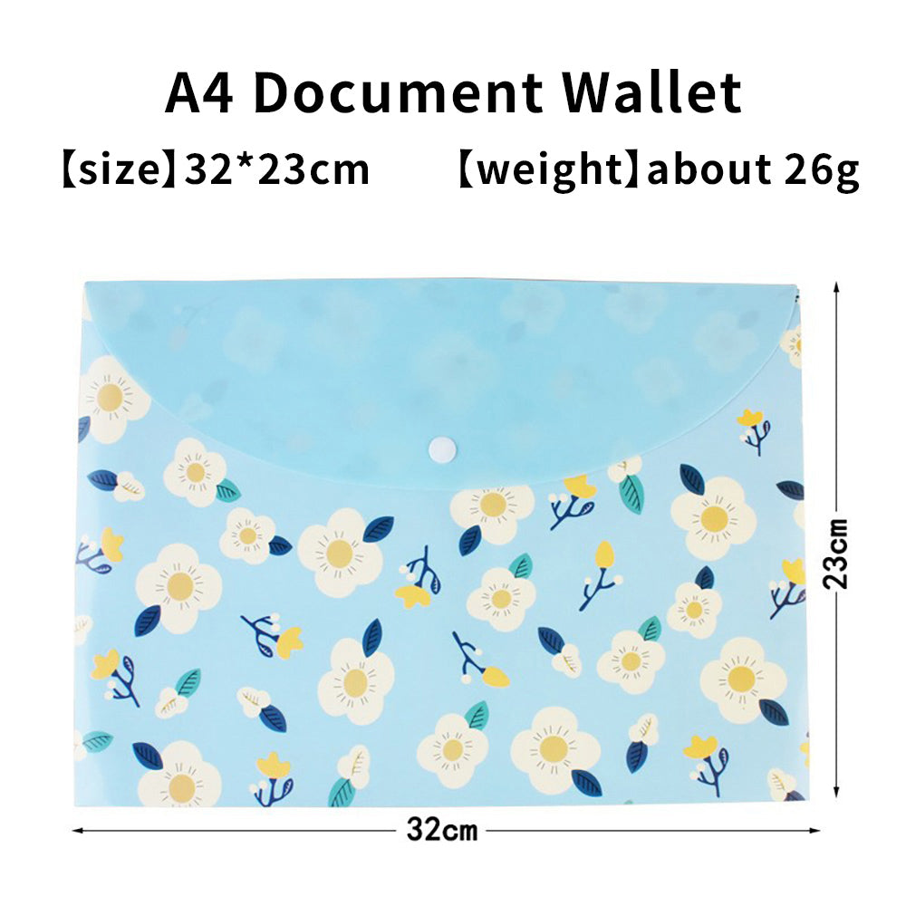 Korean Cute Cartoon & Floral A4 File Bag