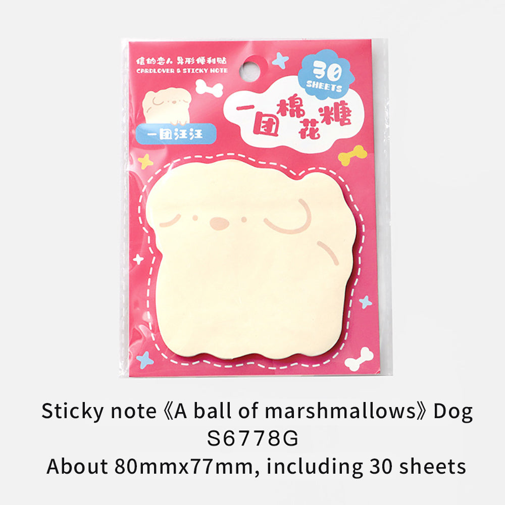 Marshmallow Cartoon Sticky Notes - Cute & Portable Notepads