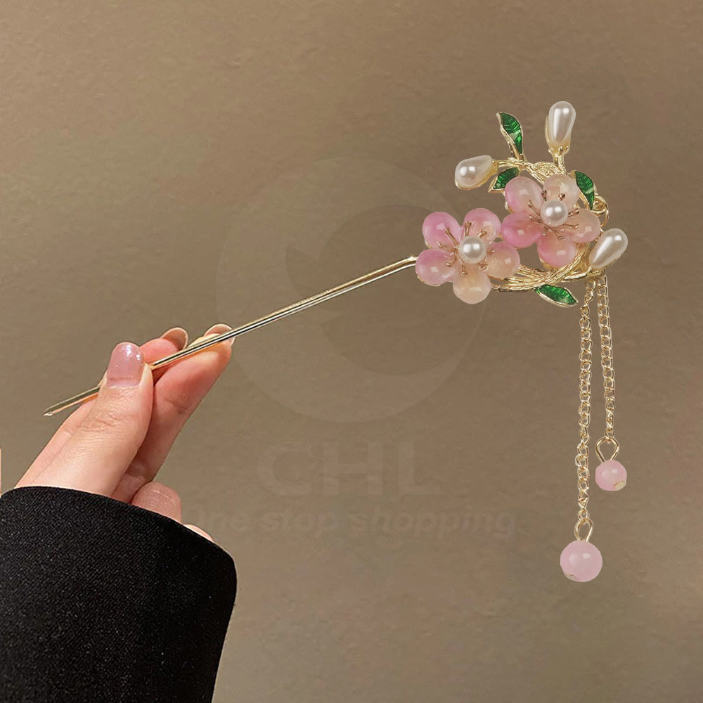 Super fairy ancient style high-end hairpin pendant step shaking hairpin Chinese style flower hair accessories design hairpin ancient style - CHL-STORE 