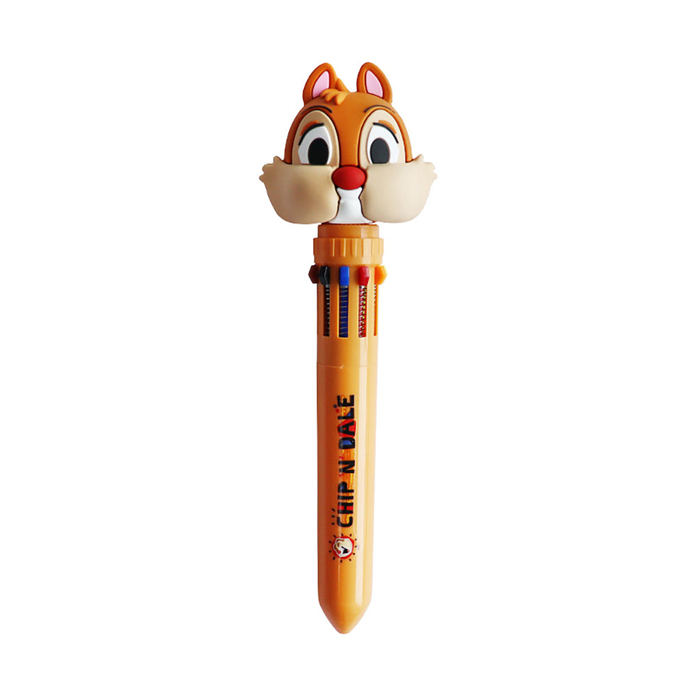 Disney Ten Color Ballpoint Pen Press Ball Pen Donald Duck Chip 'n' Dale Lots-O'-Huggin' Bear Cute Cartoon Model Big Head