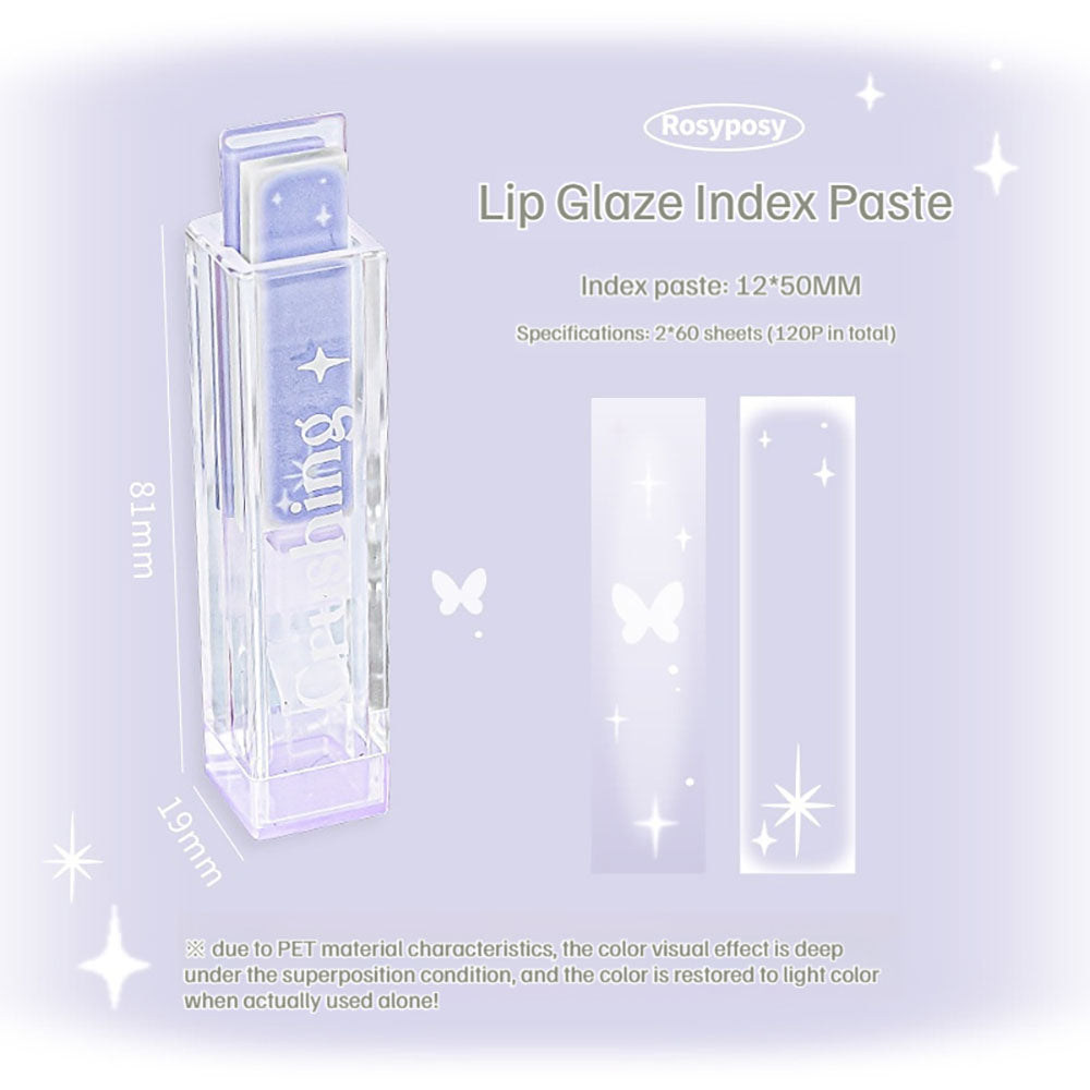 RosyPosy Girly Heart Lip Glaze Index Sticker Pink Color Student Stationery Office Stationery