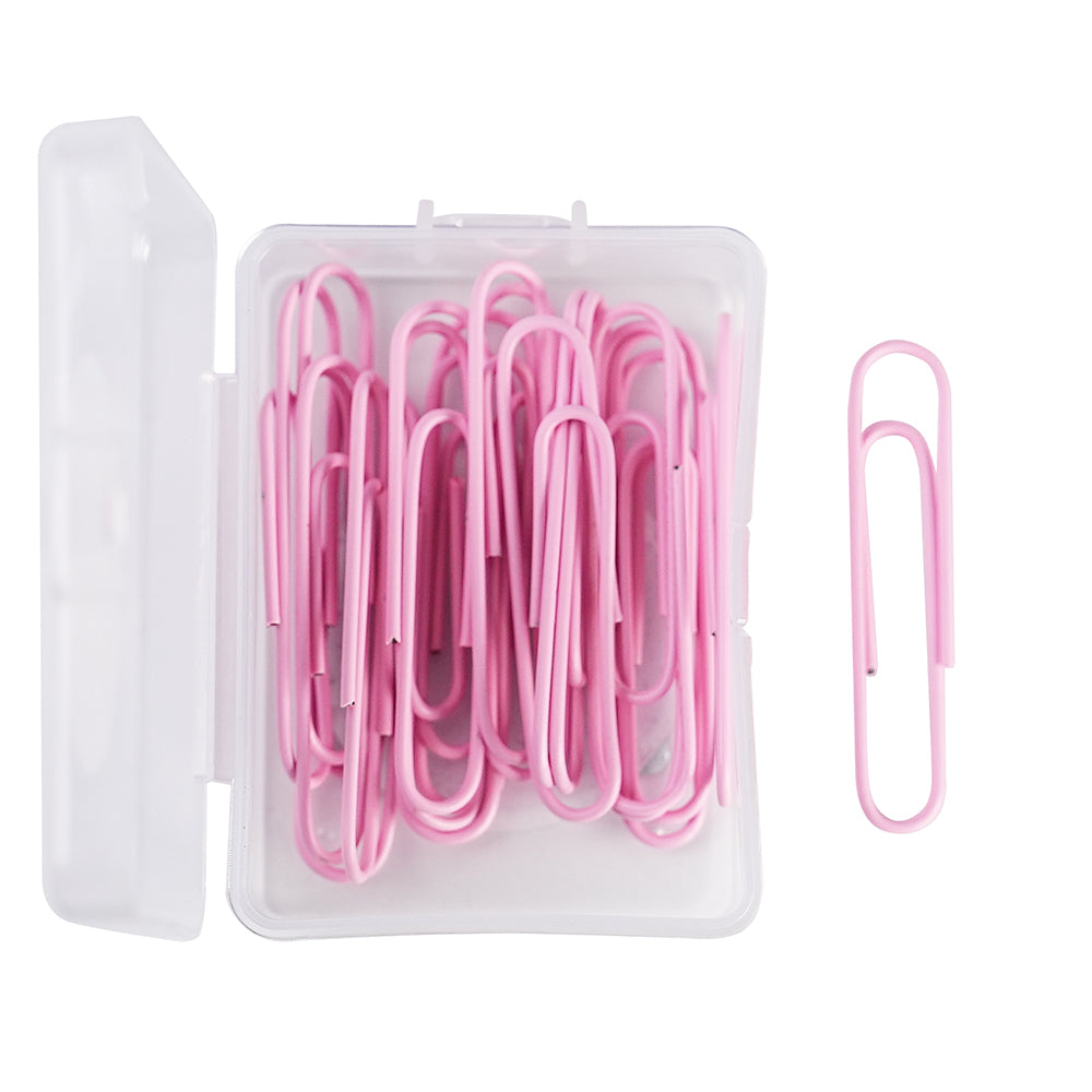 Macaron color cute paper clips 28 / 50mm mint green cherry blossom pink lavender purple paper clip storage box office study daily necessities