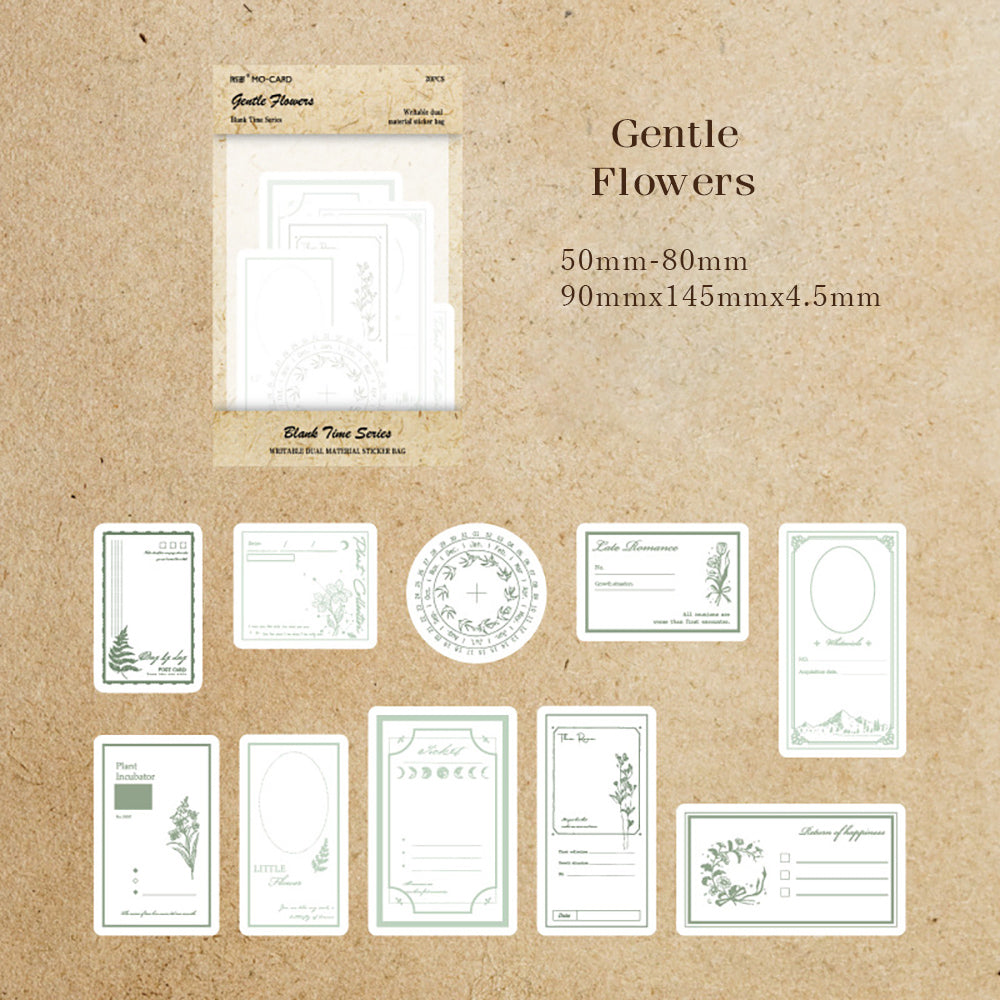 Mo·card Blank Time Series Note Sticker Pack Simple Retro Label Sticker Notebook Notes