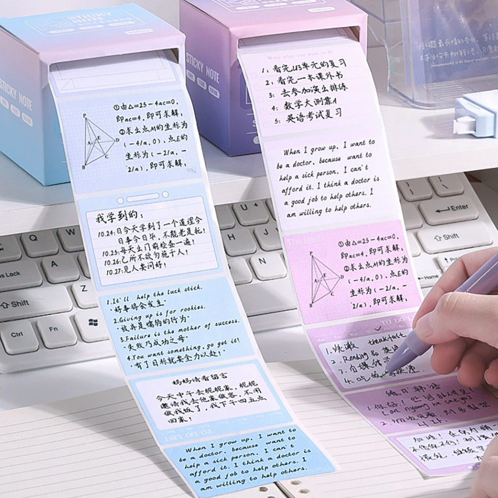 LANGUO Pearlescent Sticky Notes | 4 Gradient Color Rolls | Fully Adhesive, Reusable, No Residue