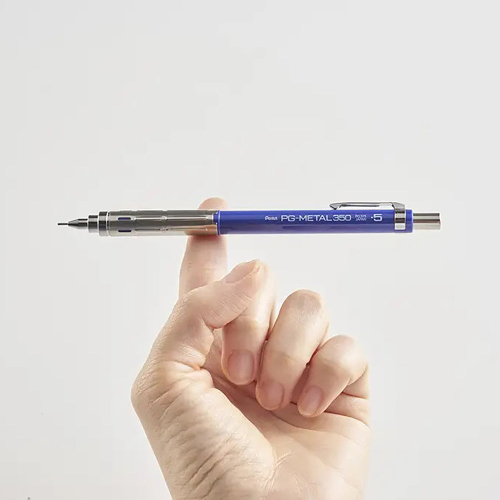 PENTEL PG-METAL350 0.5mm Drawing Mechanical Pencil Dark Blue Transparent Red Transparent Pink Student Stationery Business Stationery