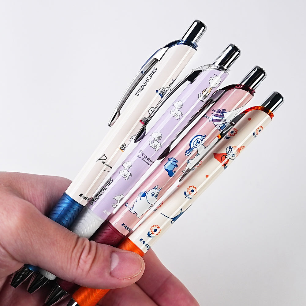 KAMIOxPENTEL ENERGEL 0.5mm black ink gel pen Lulumi Snoopy Japanese stationery office learning